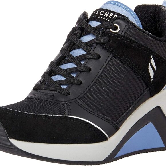 Women's Suede Wedge Sneakers 3.5 Inch Heel Lace-Up Comfort Casual Shoe